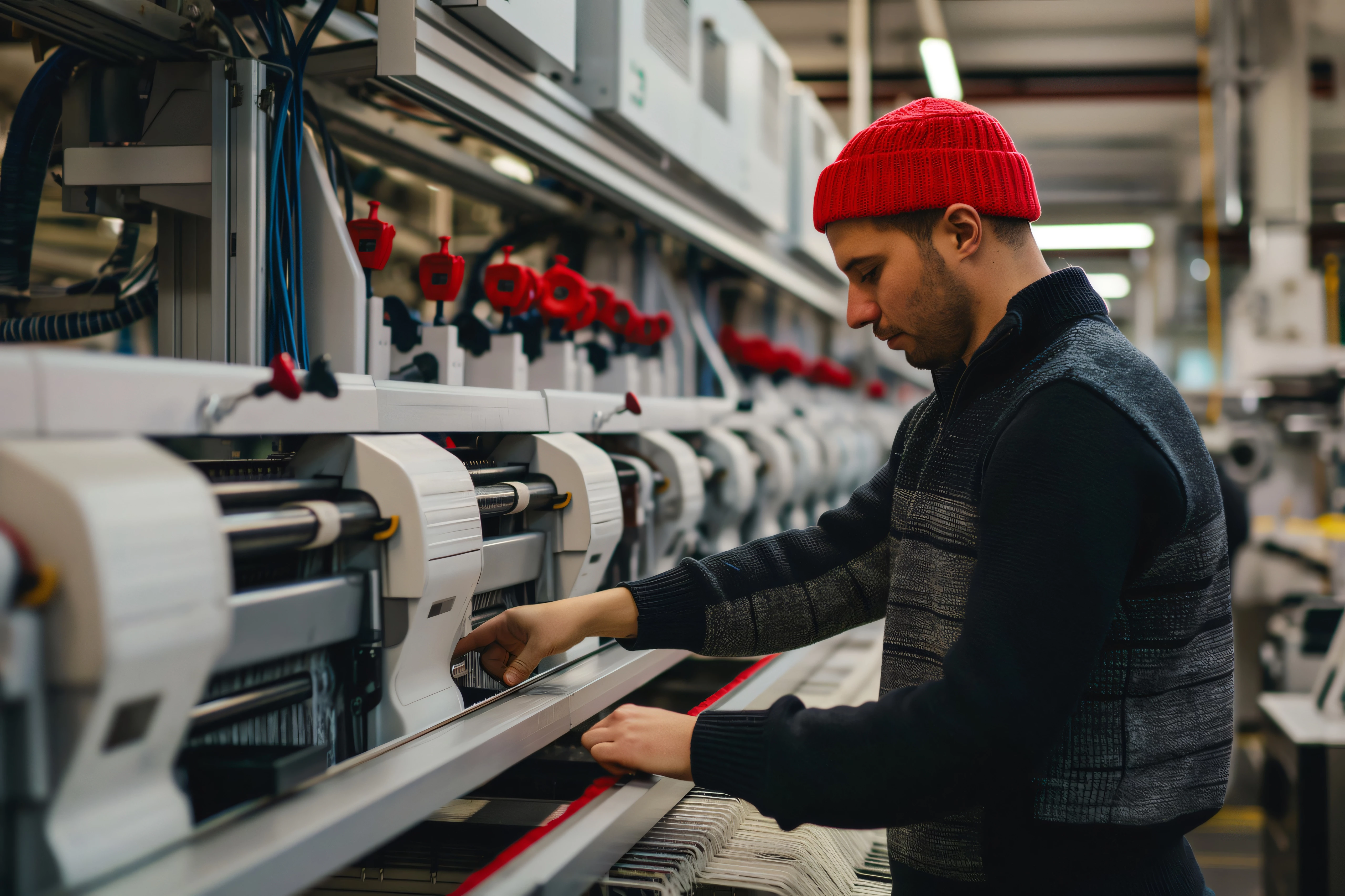 Conducteur de machine de production et transformation des fils