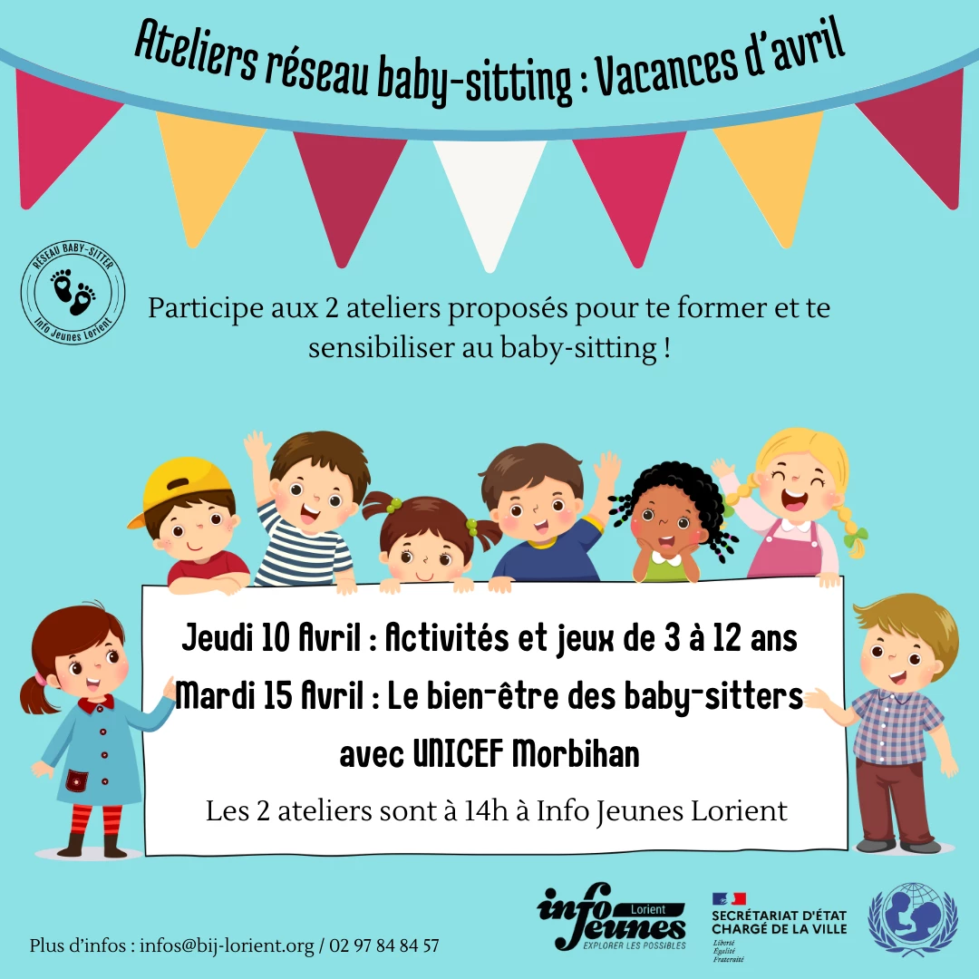  Ateliers de sensibilisation au baby-sitting vacances d’Avril
