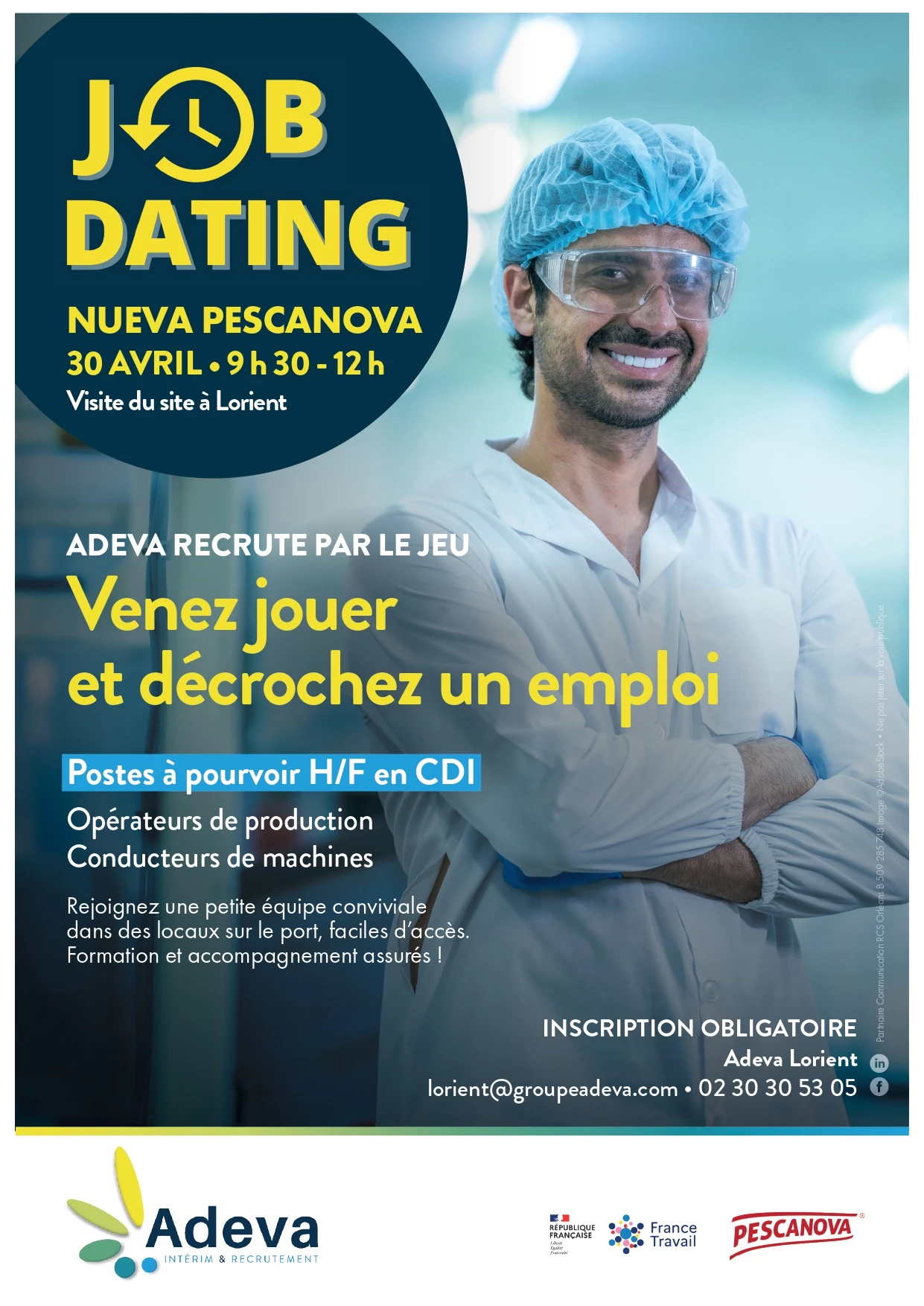 VISITE/JOBDATING - Adeva recrute pour Nueva Pescanova